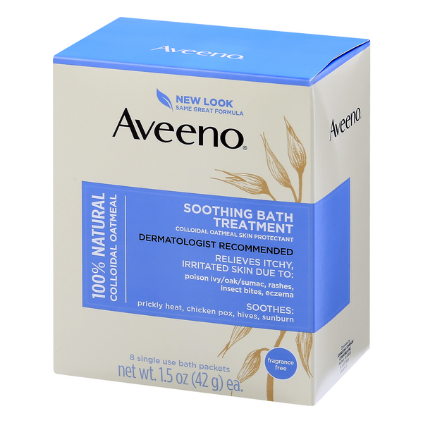 Aveeno Baby Eczema Therapy Soothing Bath Treatment, Oatmeal Fragrance-Free,  Single Use Packets