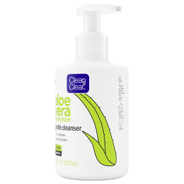 Clean & Clear Aloe Vera Gentle Acne Facial Cleanser, 7.5 fl. oz