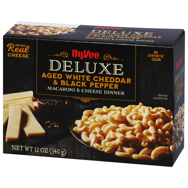 Hy-Vee Deluxe Macaroni & Cheese Dinner, Aged White Cheddar & Black