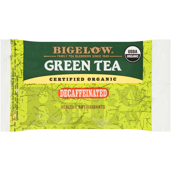Bigelow Organic Green Tea Decaffeinated, Tea Bags, 40 Ct | Hy-Vee