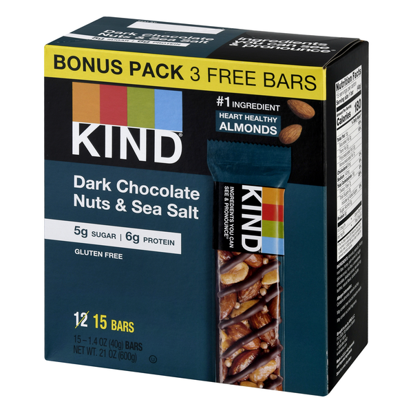 KIND Bars, Dark Chocolate Nuts & Sea Salt, Bonus Pack 15-1.4 oz | Hy ...