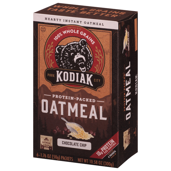 Kodiak Cakes Chocolate Chip Instant Oatmeal, 6-1.76 oz Packets | Hy-Vee ...