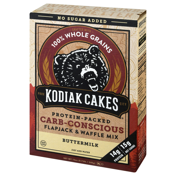 Kodiak Cakes Flapjack & Waffle Mix, Buttermilk, Carb-Conscious | Hy-Vee ...