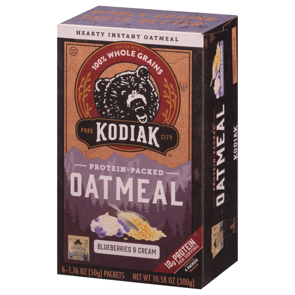 Kodiak Cakes Oatmeal, Blueberries & Cream 6-1.76 oz Packets | Hy-Vee ...