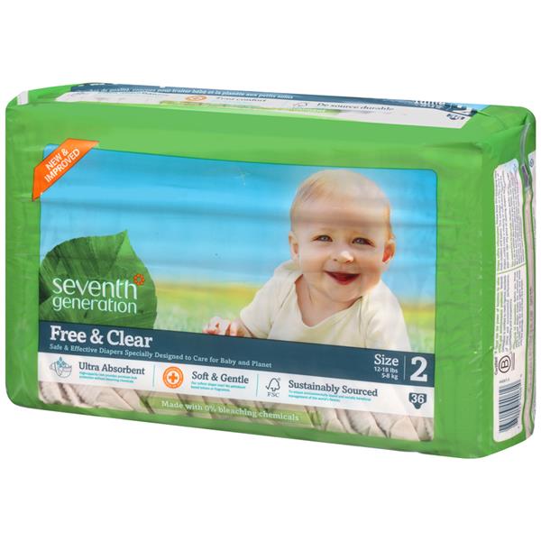 Seventh Generation Baby Free &amp; Clear Diapers Size 2 | Hy-Vee Aisles ...