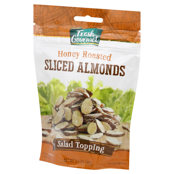 fresh gourmet honey roasted sliced almonds