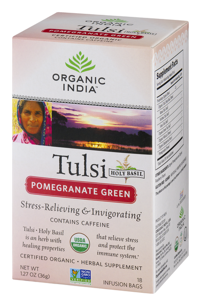 Organic India Tulsi Tea Bags Pomegranate Green 18 Count | Hy-Vee Aisles  Online Grocery Shopping