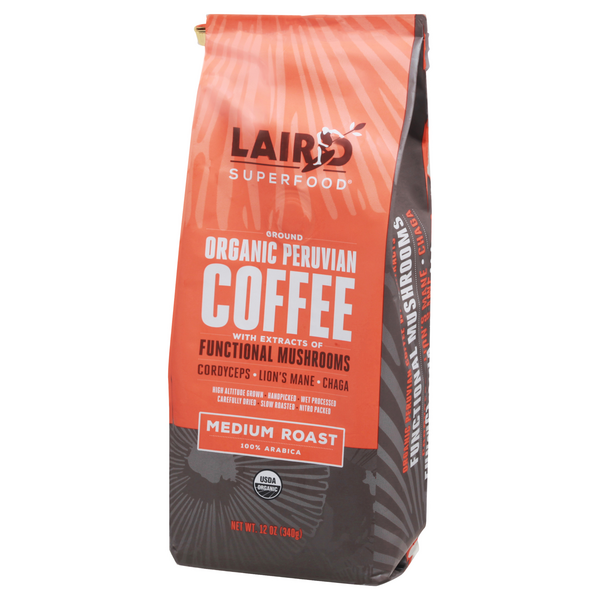 Laird Superfood Ground Organic Peruvian Coffee, Medium Roast | Hy
