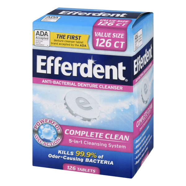 Efferdent Complete Clean AntiBacterial Denture Cleanser Tablets Hy