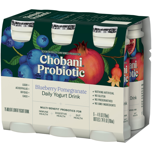 Chobani Probiotic Blueberry Pomegranate Daily Yogurt Drink, 6Pk HyVee Aisles Online Grocery