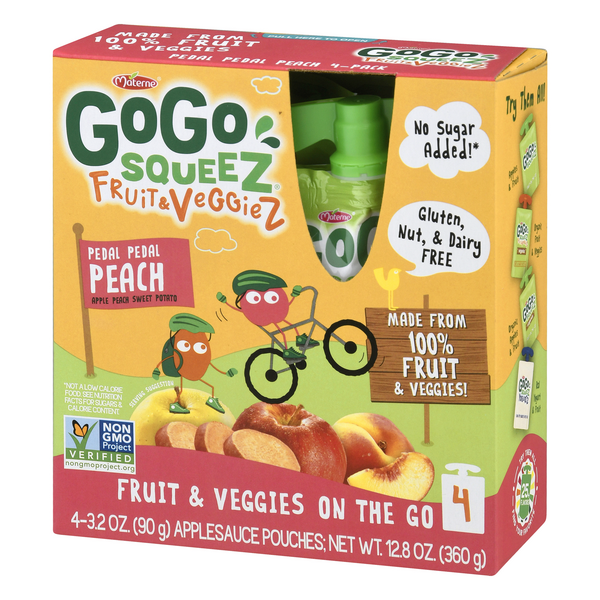 GoGo Squeez Fruit & Veggiez Peach Pouches 4 Count | Hy-Vee Aisles