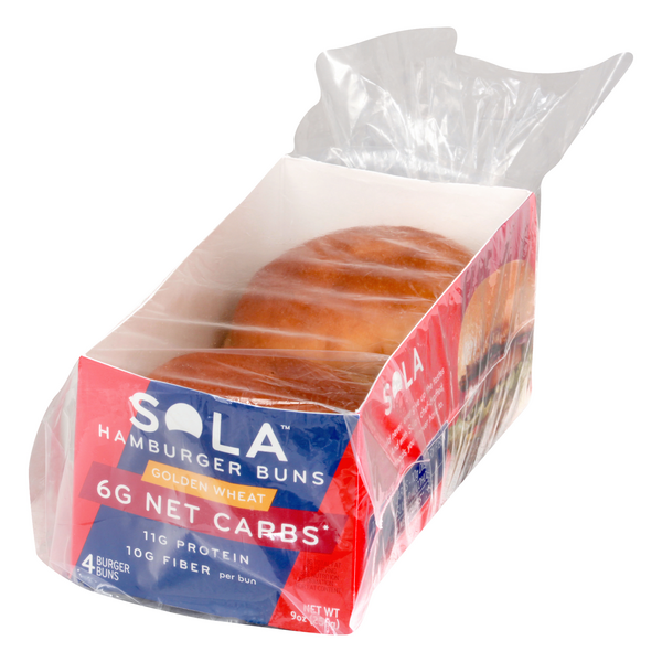 Sola Golden Wheat Hamburger Buns 4Ct HyVee Aisles Online Grocery