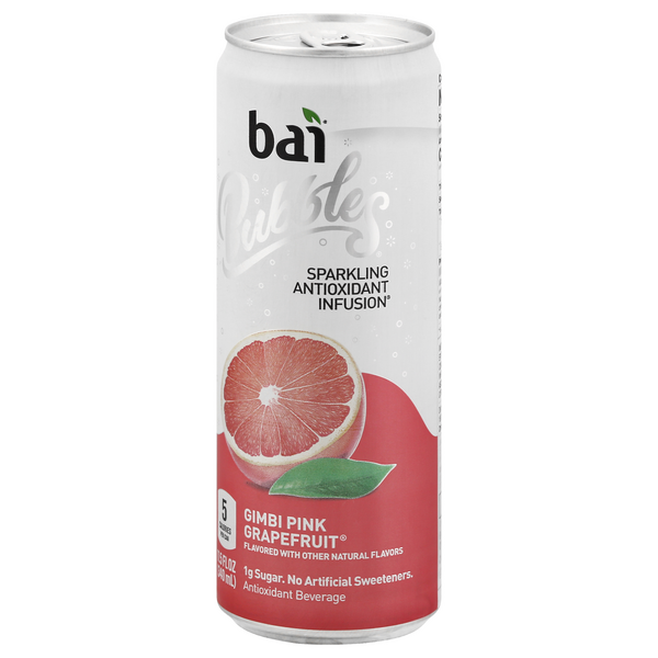 Bai Bubbles Sparkling Antioxidant Infusion Gimbi Pink Grapefruit Hy