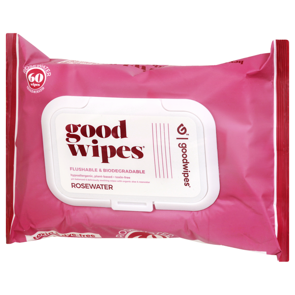 Goodwipes Wipes, Flushable & Biodegradable, Rosewater HyVee Aisles