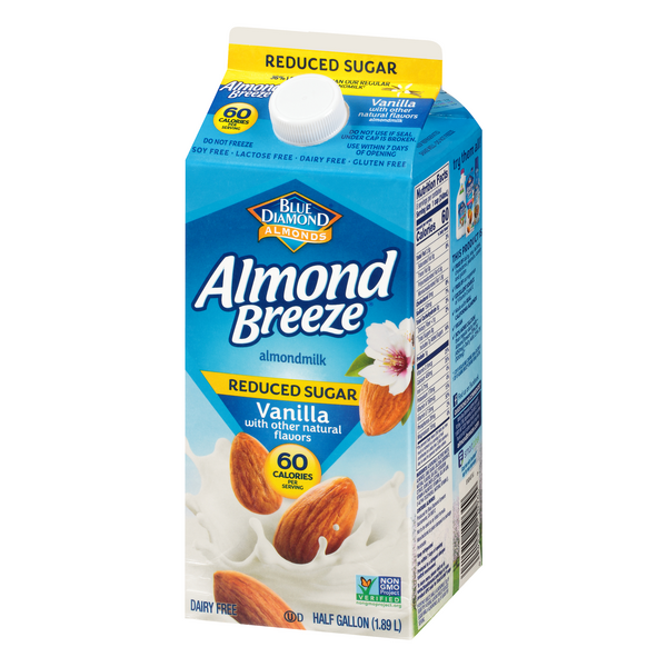 blue diamond almond milk reduced sugar