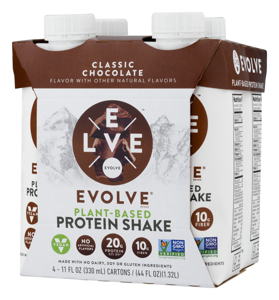Evolve Protein Shake, Plant-Based, Double Chocolate, 4Pk | Hy-Vee Aisles  Online Grocery Shopping
