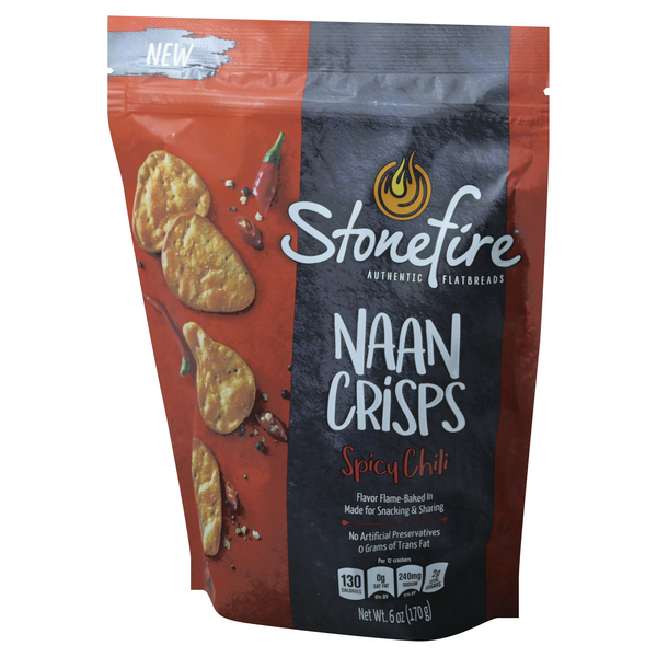 Stonefire Authentic Flatbreads Spicy Chili Naan Crisps HyVee Aisles
