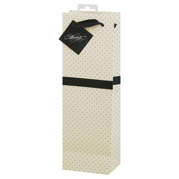 Elegant Black and White Wine Bag