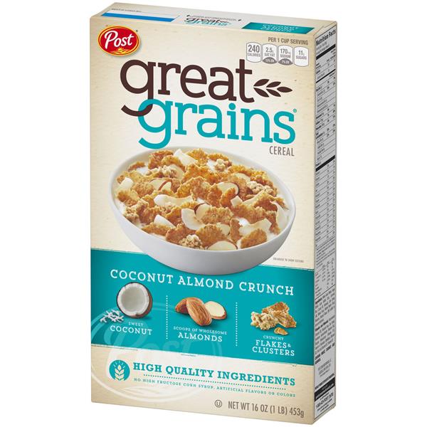 Post Great Grains Coconut Almond Crunch Cereal | Hy-Vee Aisles Online ...