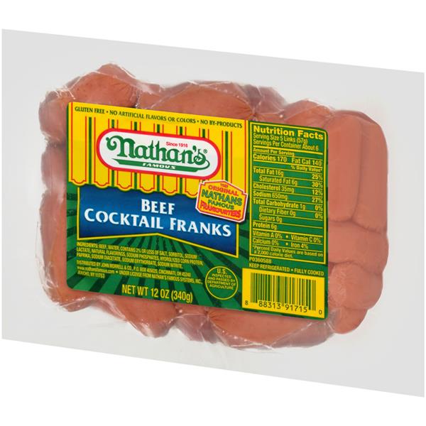 Nathan's Famous Beef Cocktail Franks HyVee Aisles Online Grocery
