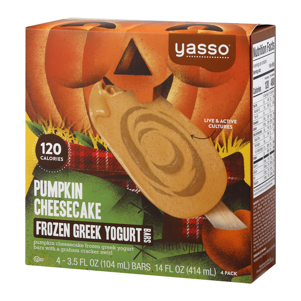 Yasso Pumpkin Cheesecake Frozen Greek Yogurt Bars, 4-3.5 Fl Oz