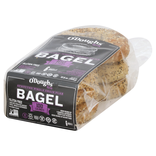 O'Doughs Bagels, Gluten Free, Sprouted Whole Grain Flax 6Ct | Hy