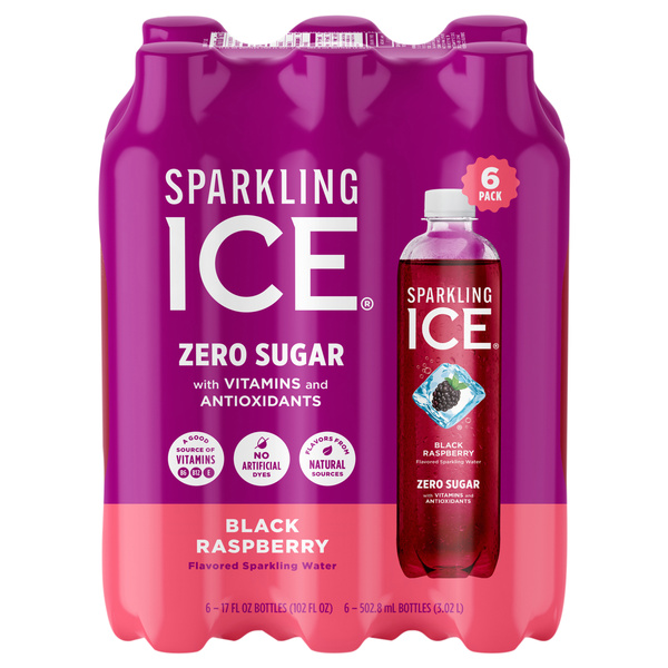 Sparkling ICE Sparkling Water, Black Raspberry, Zero Sugar, 6Pk | Hy ...