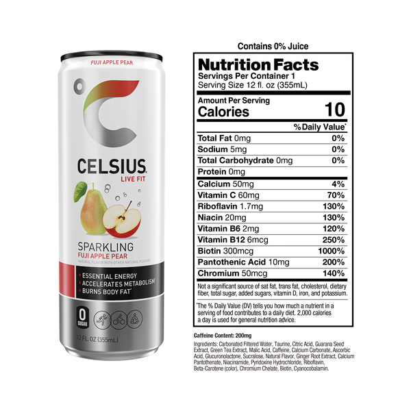 Celsius Sparkling Fuji Apple Pear 4Pk | Hy-Vee Aisles Online