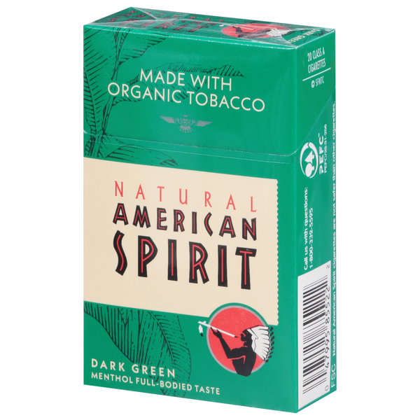 Natural American Spirit Cigarettes, Dark Green, Class A, Menthol
