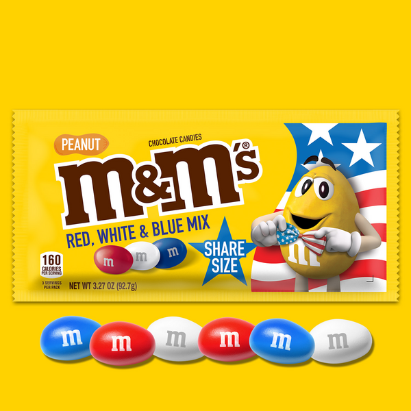 Red, White and Blue Peanut M&Ms – Half Nuts