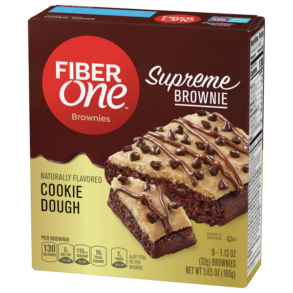 Fiber One Supreme Brownie Cookie Dough Brownies 5pk | Hy-Vee
