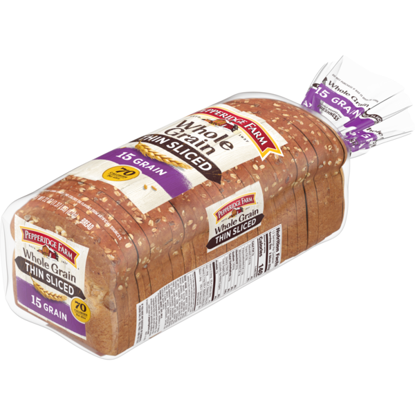 Pepperidge Farm Whole Grain Thin Sliced 15 Grain Bread, 22, 49 OFF