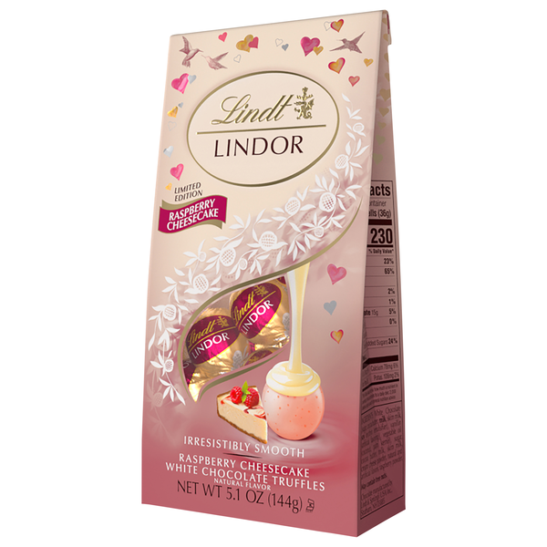Lindor Raspberry Praline Lindt LINDOR Valentines Raspberry Cheesecake White Chocolate Candy ...