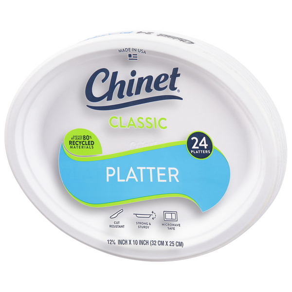 Chinet Classic White Large Platters - 24 Count