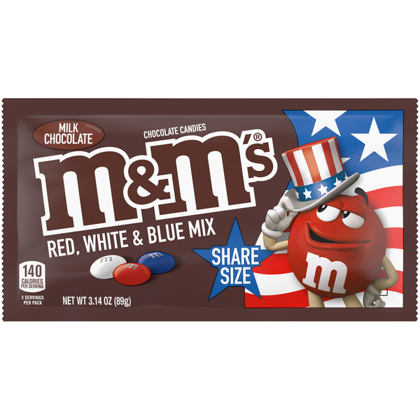 M&M's - M&M's, Chocolate Candies, Red, White & Blue Mix, Milk