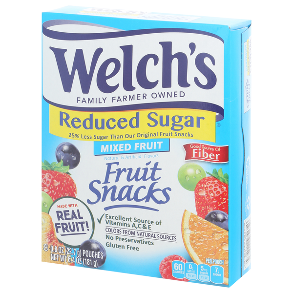 Welchs Reduced Sugar Fruit Snacks 8-0.8 oz Pouches | Hy-Vee Aisles