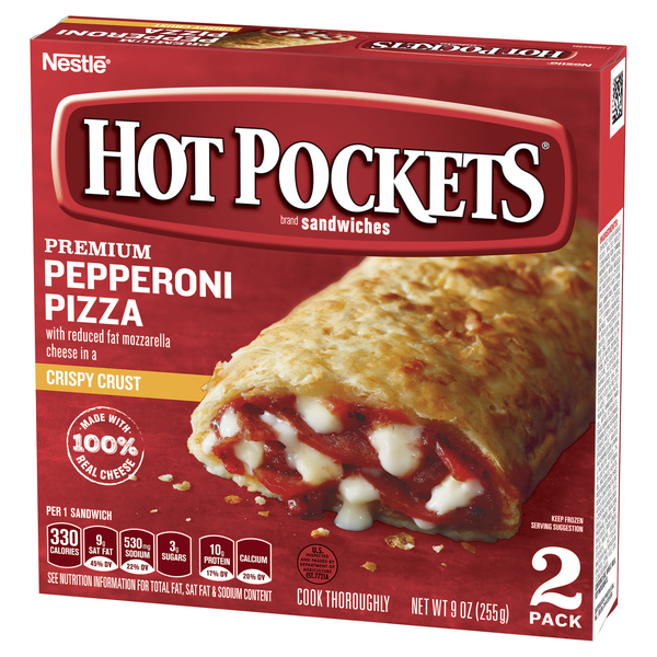 Hot Pockets Pepperoni Pizza Stuffed Sandwich Individual Wrap Calories