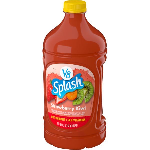 V8 Splash Strawberry Kiwi Flavored Beverage, 64 fl oz Bottle | Hy
