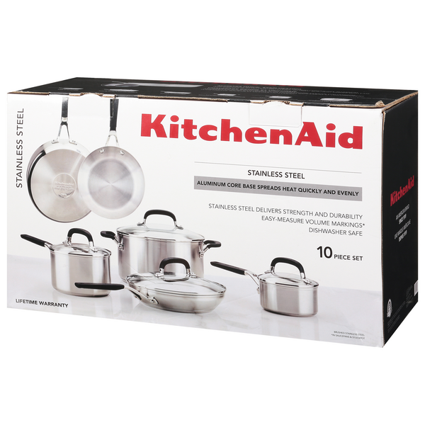 Home Kitchen Appliances KitchenAid Stainless Steel Cookware Set 10