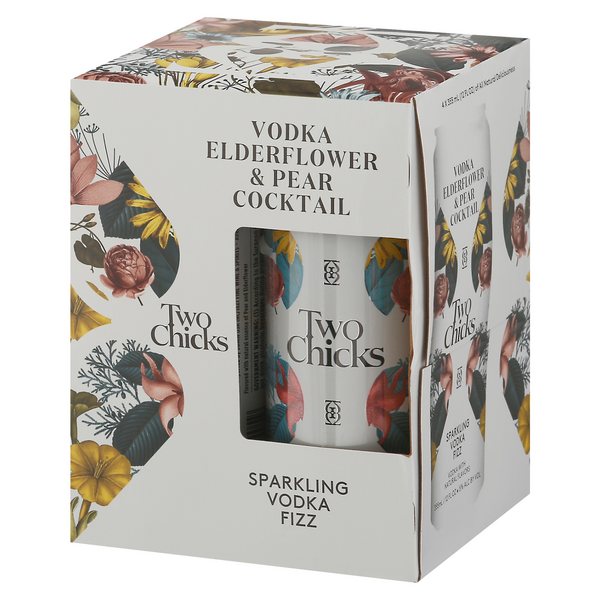 Two Chicks Vodka Fizz with Pear & Elderflower 4pk | Hy-Vee Aisles