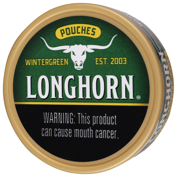Longhorn Moist Snuff Pouches, Wintergreen, 15Ct