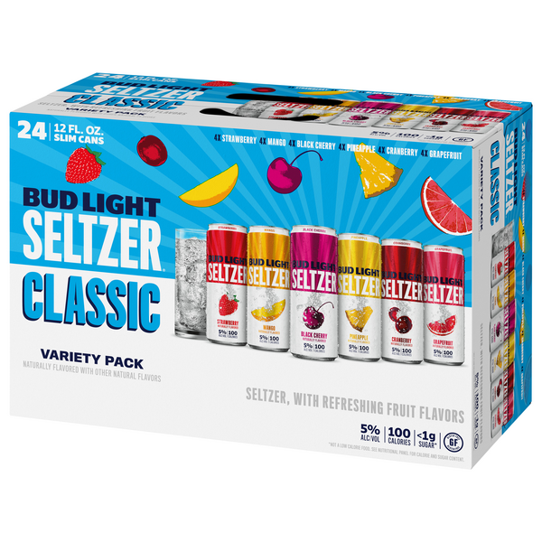 Bud Light Seltzer Variety Pack, Gluten Free Hard Seltzer, 24 Pack