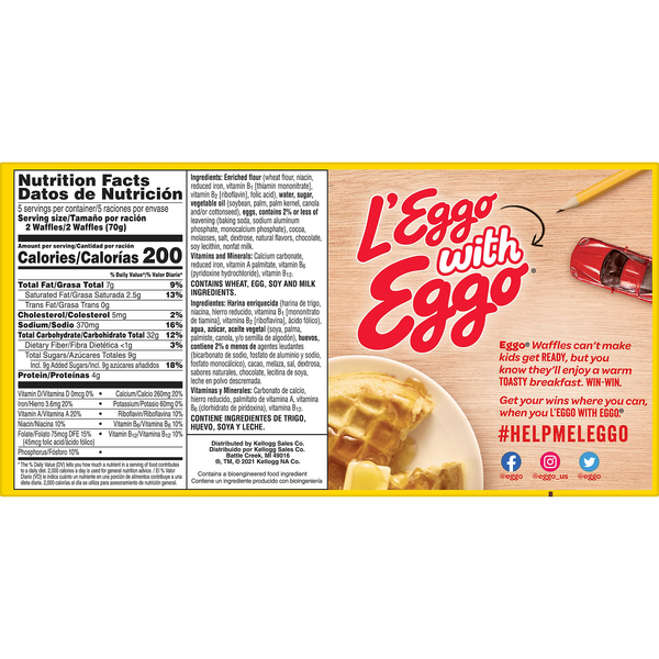 Kellogg S Eggo Chocolatey Chip Waffles 10 Ct Hy Vee Aisles Online Grocery Shopping