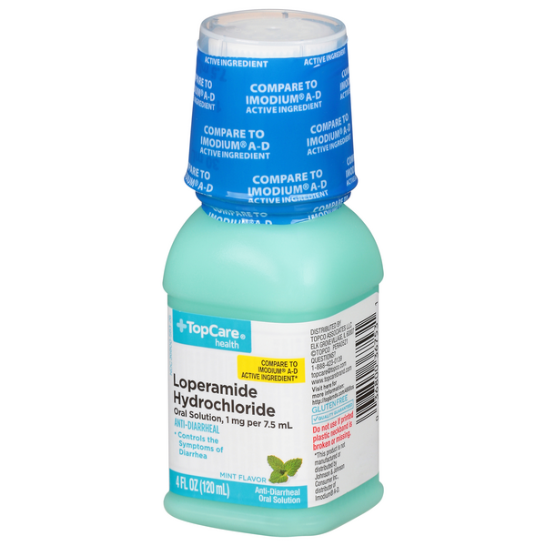 Loperamide Solution TopCare Loperamide Hydrochloride Oral Suspension Mint Flavor | Hy-Vee ...