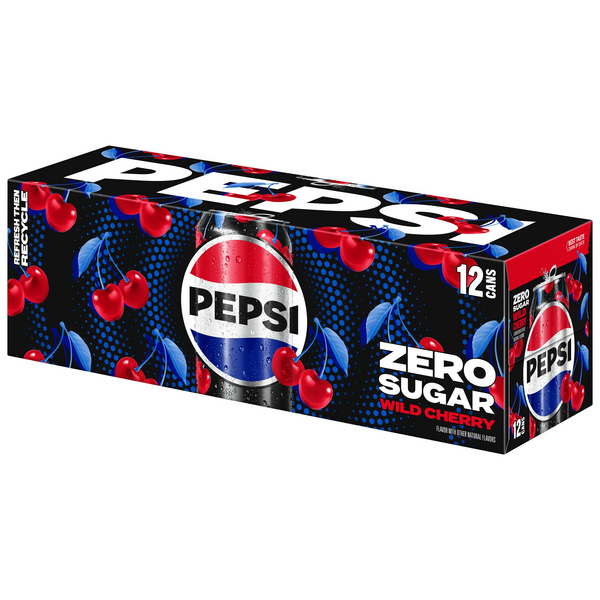 Pepsi Wild Cherry Zero Sugar Soda 12 Pack | Hy-Vee Aisles Online
