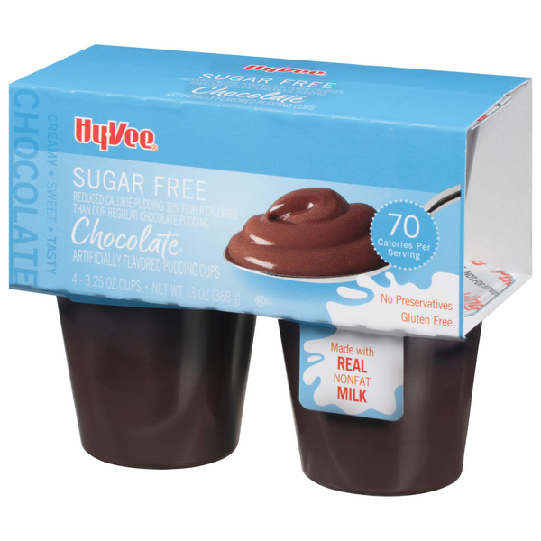 Hy-Vee Sugar Free Chocolate Pudding 4-3.25 oz Cups