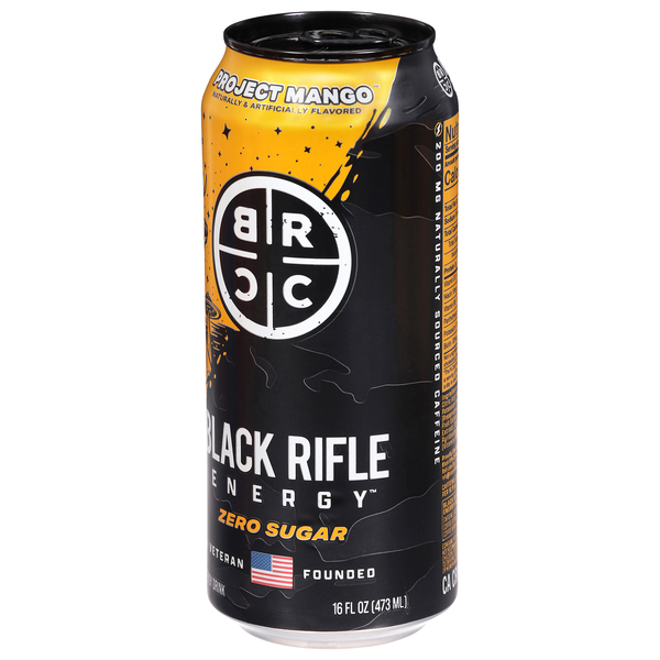 Black Rifle Coffee Company, Zero Sugar, Project Mango Energy Drink