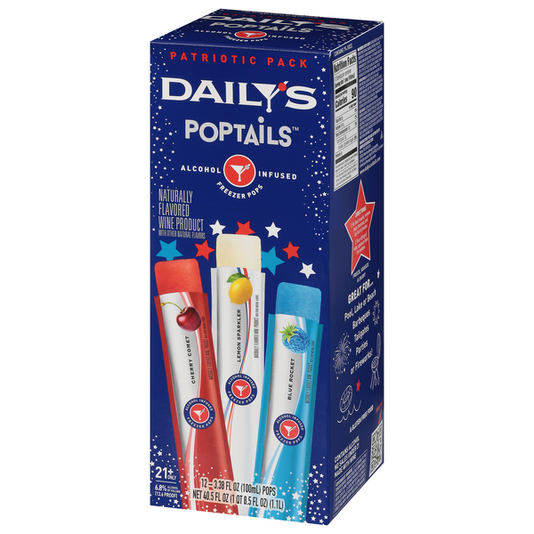 Draft Pops Daily's PopTails Freezer Pops, Patriotic Pack, 12-3.38 fl oz | Hy-Vee ...