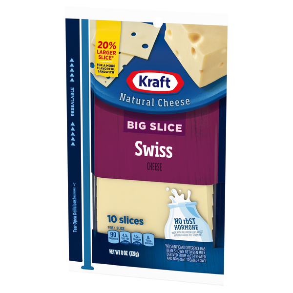 cheeseオーダーページ Kraft Natural Cheese Big Slice Swiss Cheese Slices 10Ct | Hy-Vee