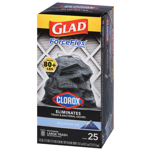 Great Value Multipurpose Drawstring Trash Bags, Mint Scent, Strong Flex,  17Black